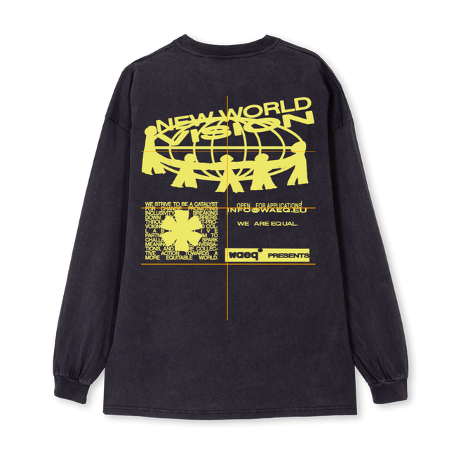 NWVYELLOW Vintage Black Oversized LS Tee.