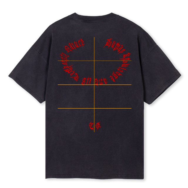 RED KNOWLEDGE Vintage Black Oversized Tee.