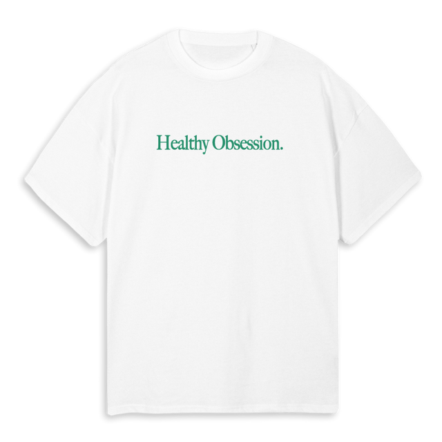 HEALTHY OBSESSION White Oversized Tee.