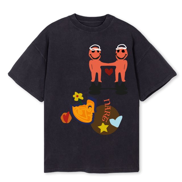 NARTFIRSTTSHIRT Vintage Black Oversized Tee.