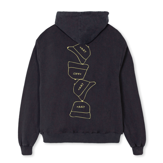 HEARTTEXTHART Vintage Black Oversized Zipped Hoodie.