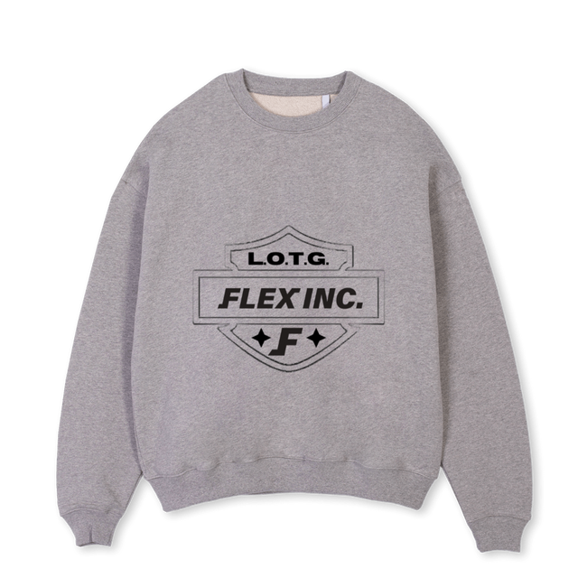 HARLEY Grey Marl Oversized Crewneck Sweater.