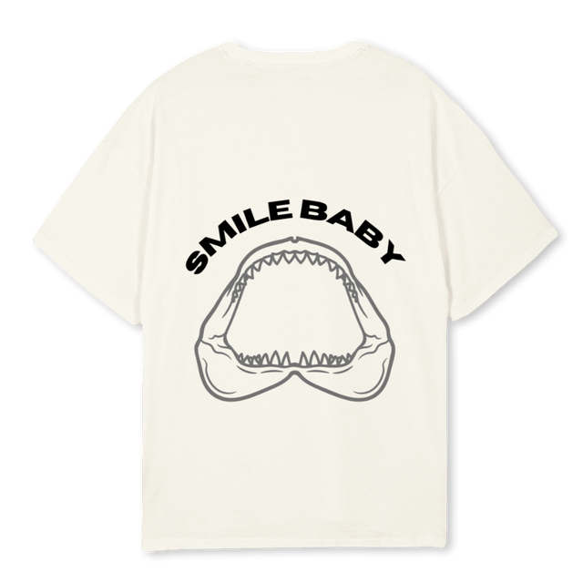 SHARK Cream Oversized Tee.