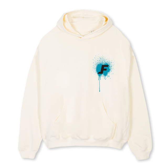 GRAFFITI Cream Oversized Hoodie.