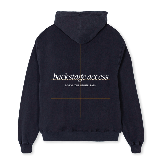 BACKSTAGE Vintage Black Oversized Hoodie.