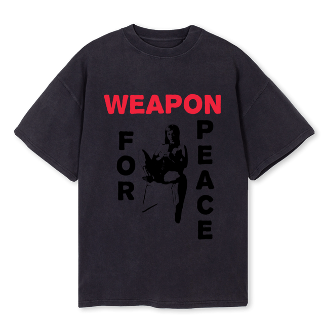 PEACEWEAPON Vintage Black Oversized Tee.