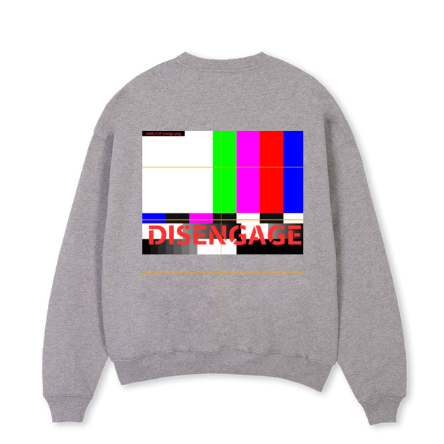 DISENGAGE Grey Marl Oversized Crewneck Sweater.