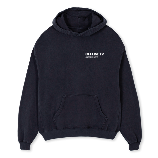 GENHOODIE Vintage Black Oversized Hoodie.