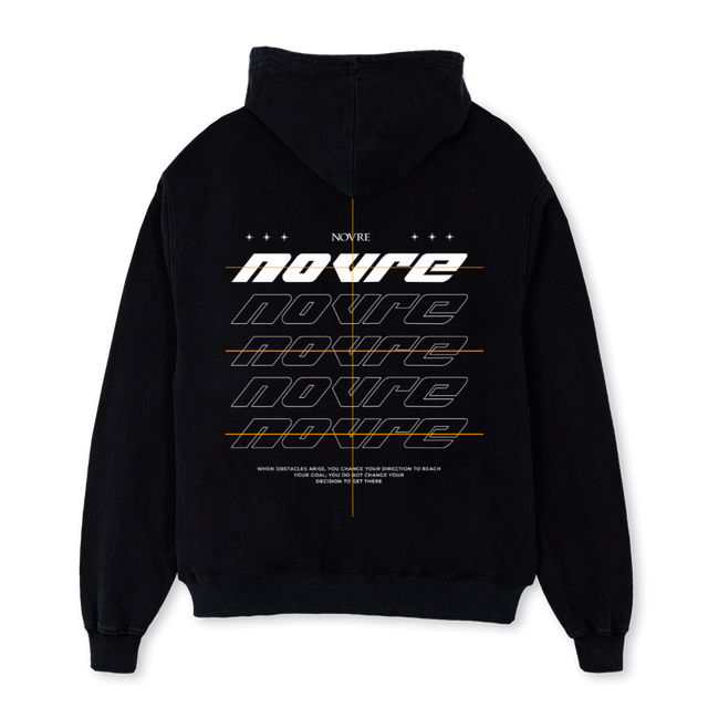 NOVREDROPDOWN Black Oversized Hoodie.