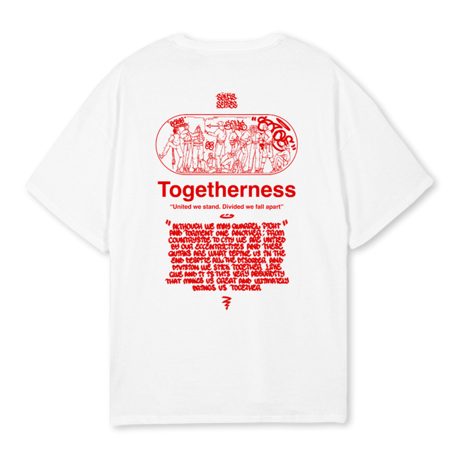 TOGETHERNESS White Oversized Tee.