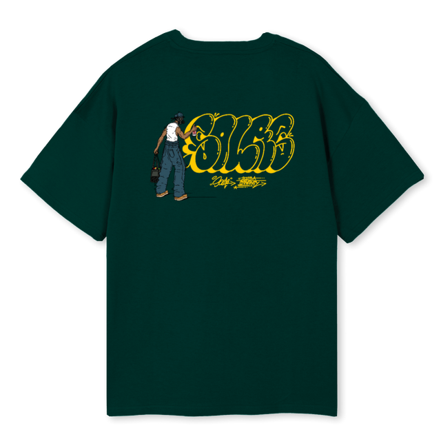 YELLOWGASMASK Wild Green Oversized Tee.