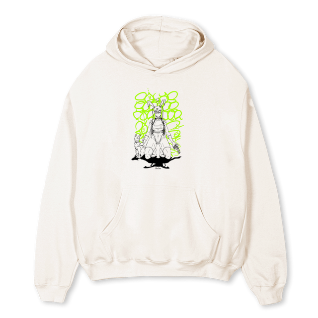 BUNNY Vintage White Oversized Hoodie.