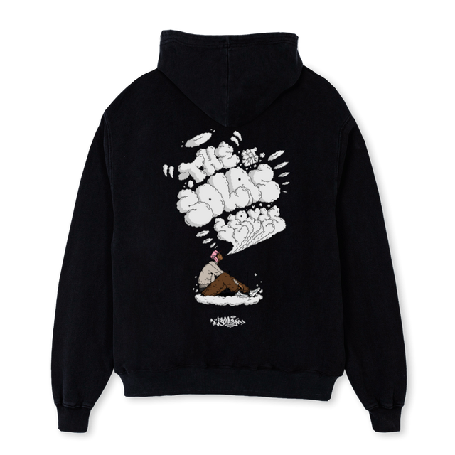 STONER Black Oversized Hoodie.