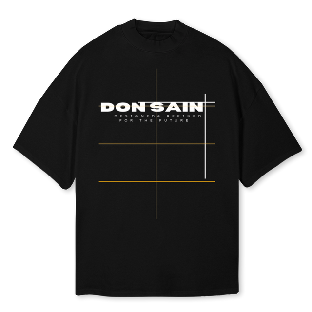OGNT Black Oversized Mock Neck Tee.