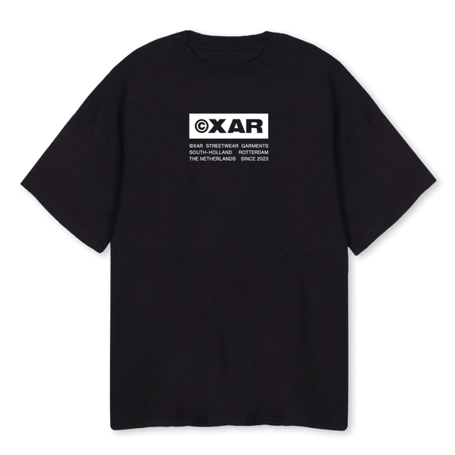 BLACKBOXLOGOXAR Black Oversized Tee.