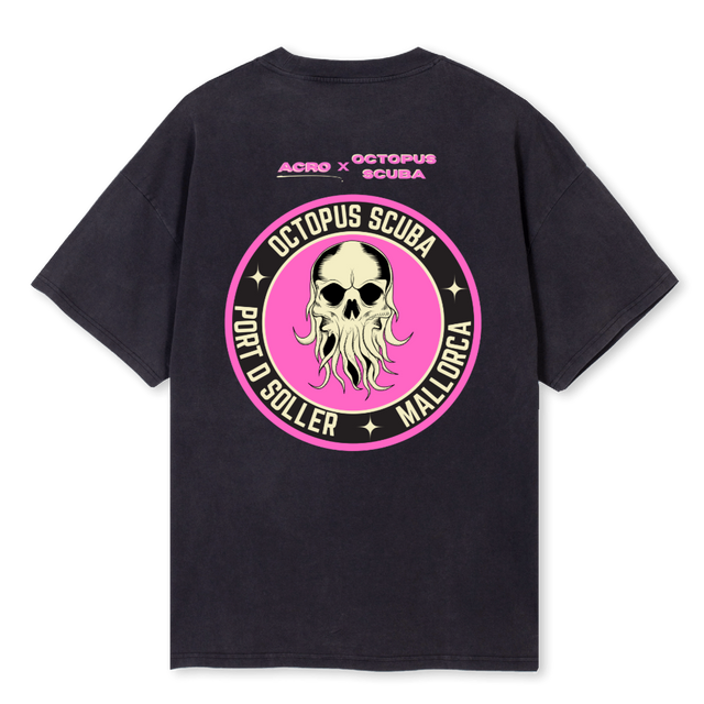 OCTACR Vintage Black Oversized Tee.