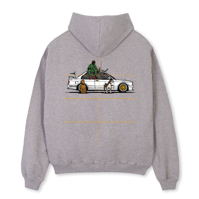 WHIPPINMARLGREY Grey Marl Oversized Hoodie.