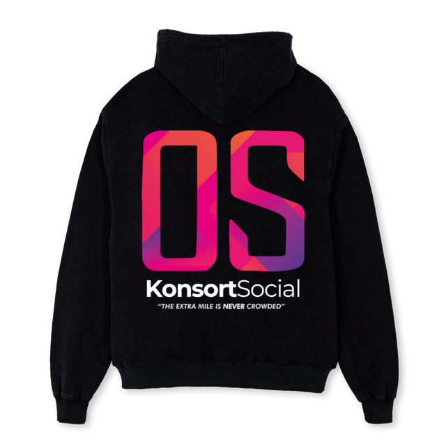 OTHRSIDEKONSORT Black Oversized Hoodie.
