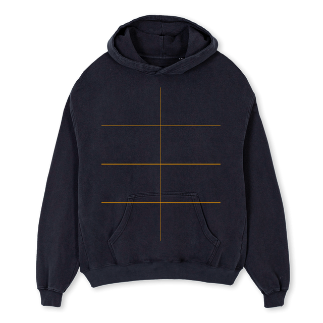 PUSHROAD Vintage Black Oversized Hoodie.