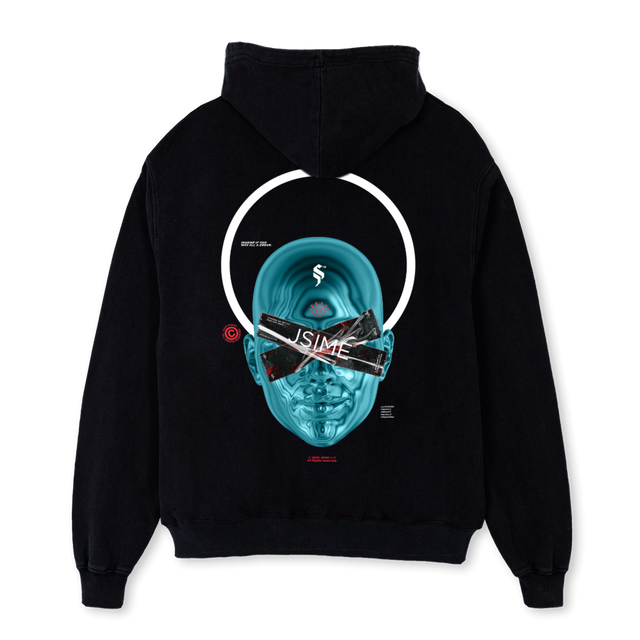 BLUEHEAD Black Oversized Hoodie.