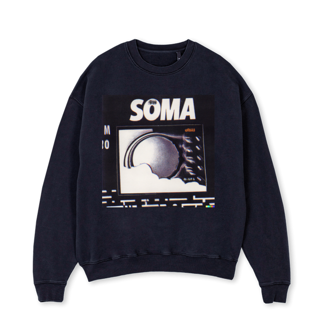 SOMA Vintage Black Oversized Crewneck Sweater.