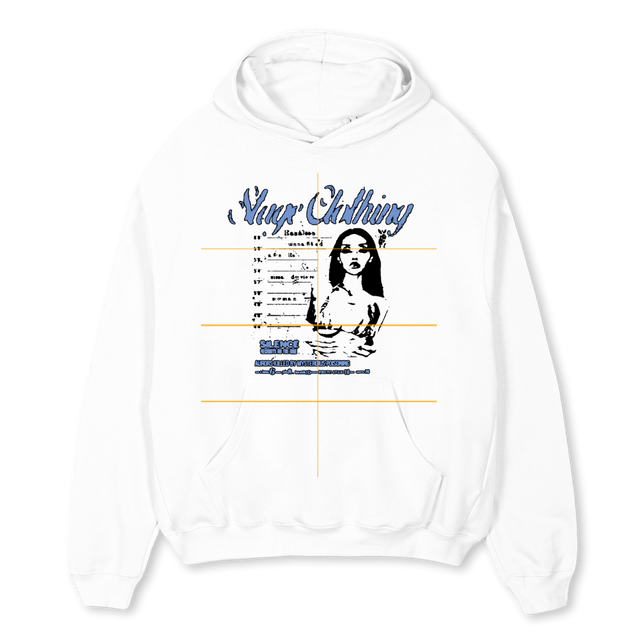 HODDIEWEISS White Oversized Hoodie.