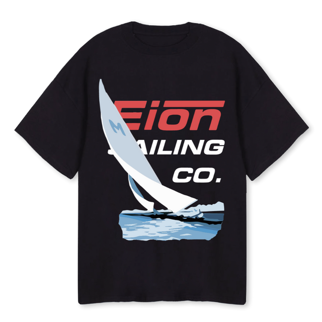 SAILING Black Oversized Tee.