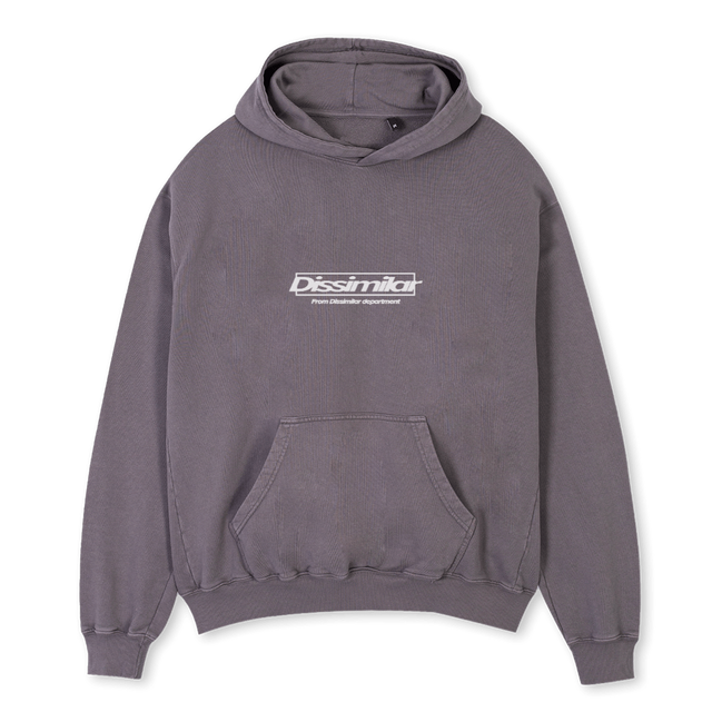 DISSIMILARGREYHODDIE Pigment Grey Oversized Hoodie.