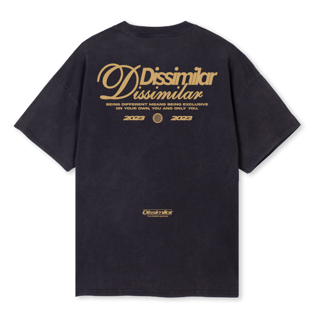 VINTAGEBLACKBEIGETEE Vintage Black Oversized Tee.