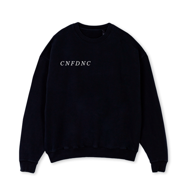 BOEBOE Black Oversized Crewneck Sweater.