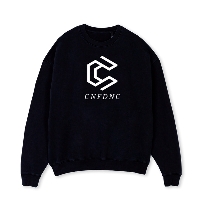 OEFOEF Black Oversized Crewneck Sweater.