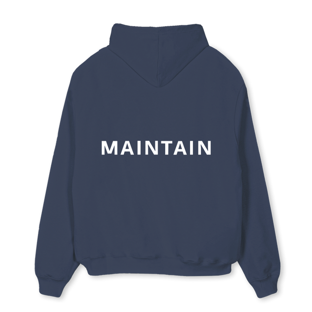 MAINTAINHWC Navy Blue Oversized Hoodie.