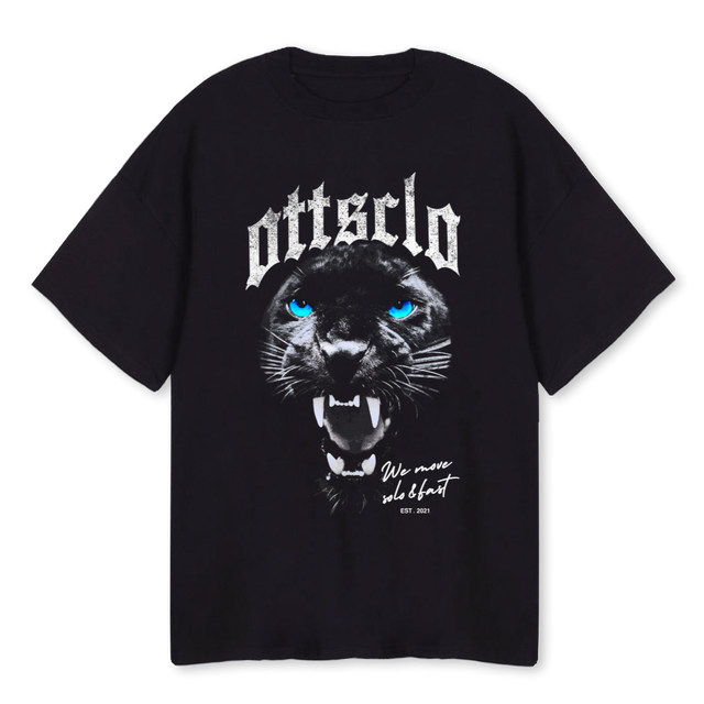 PANTHERE Black Oversized Tee.