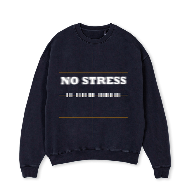 NOSTRESSLOOK Vintage Black Oversized Crewneck Sweater.