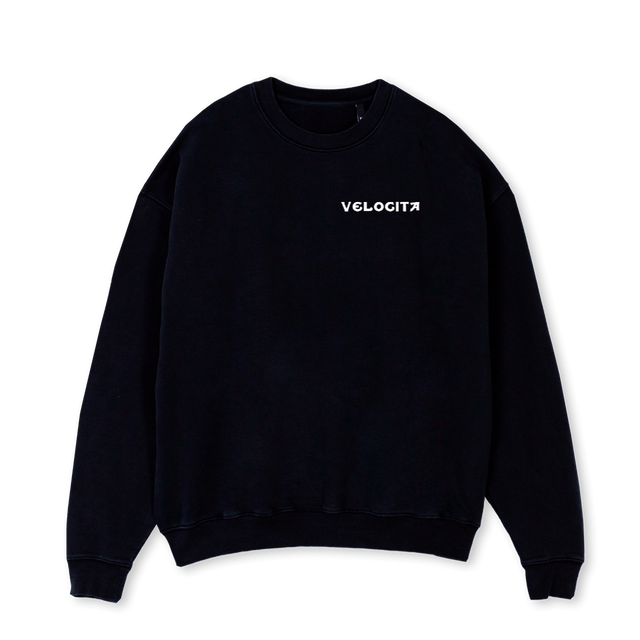 BLACKPORSCHESWEATER Black Oversized Crewneck Sweater.