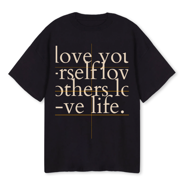 LUVETMSGTEE Black Oversized Tee.