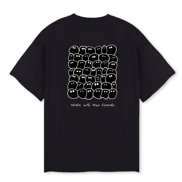 SWYFSKATEA Black Oversized Tee.