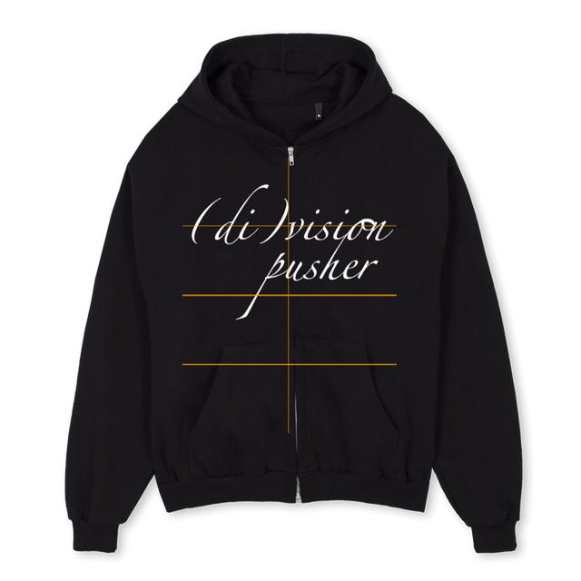 DIXNWRHOODIEONE Black Oversized Zipped Hoodie.