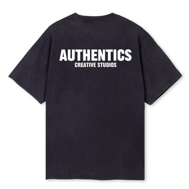 AUTHENTICSCSTEE Vintage Black Oversized Tee.