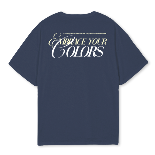 EMBRACECOLORS Navy Blue Oversized Tee.