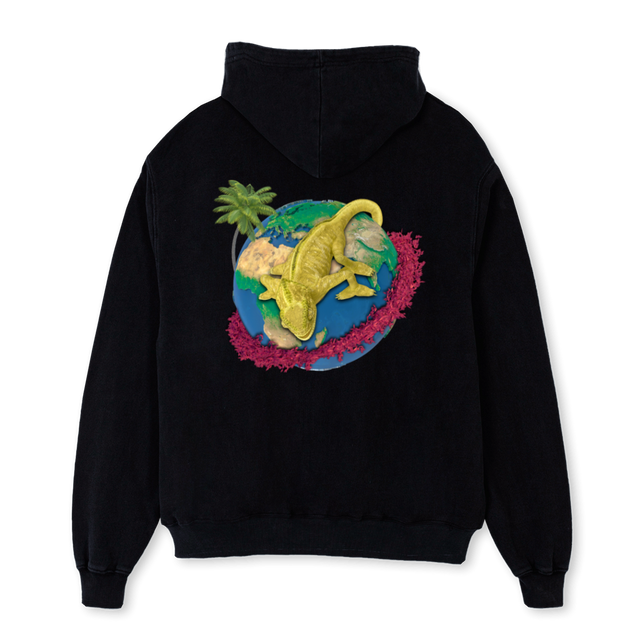 CHAMELEON Black Oversized Hoodie.