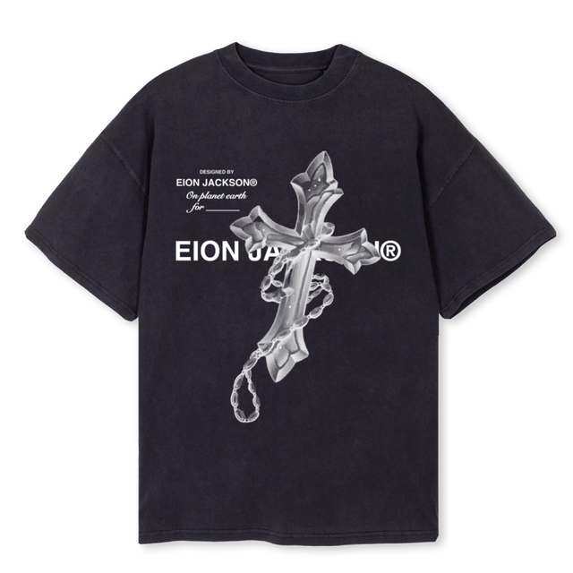 CROSSTEE Vintage Black Oversized Tee.