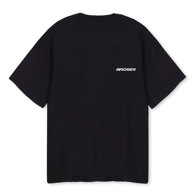 AROSESTATUS Black Oversized Tee.