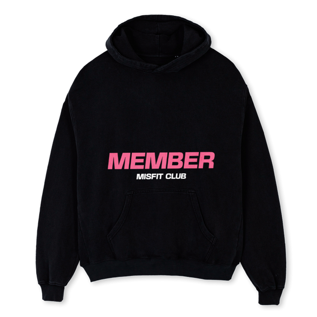 MEMBER Black Oversized Hoodie.
