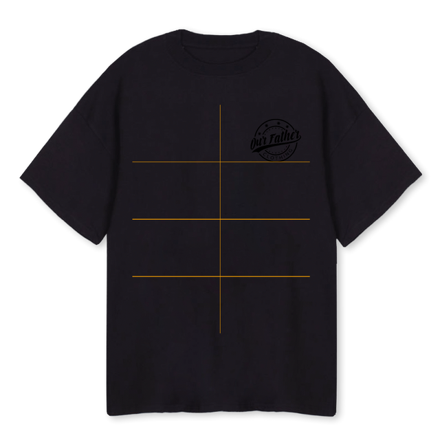OURFATHERTEE Black Oversized Tee.
