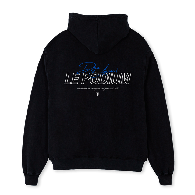 PODIUMXDYOSNOIR Black Oversized Hoodie.