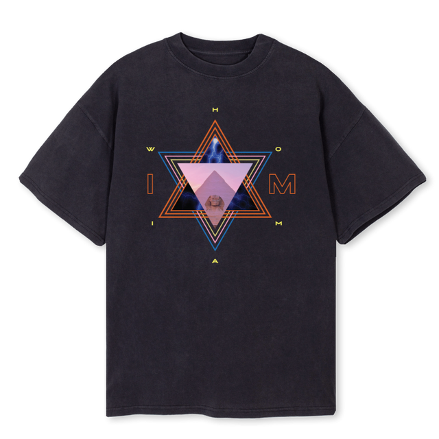 PYRAMID Vintage Black Oversized Tee.