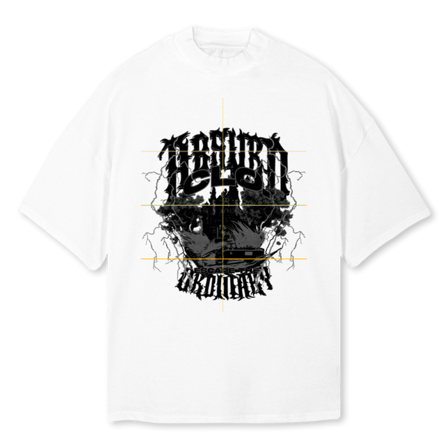 ORDINARY White Oversized Mock Neck Tee.
