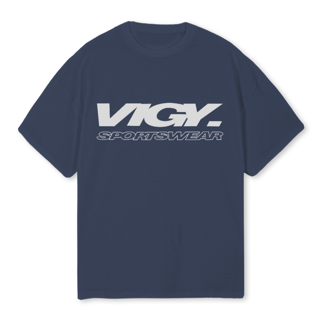 VSNTEE Navy Blue Oversized Tee.