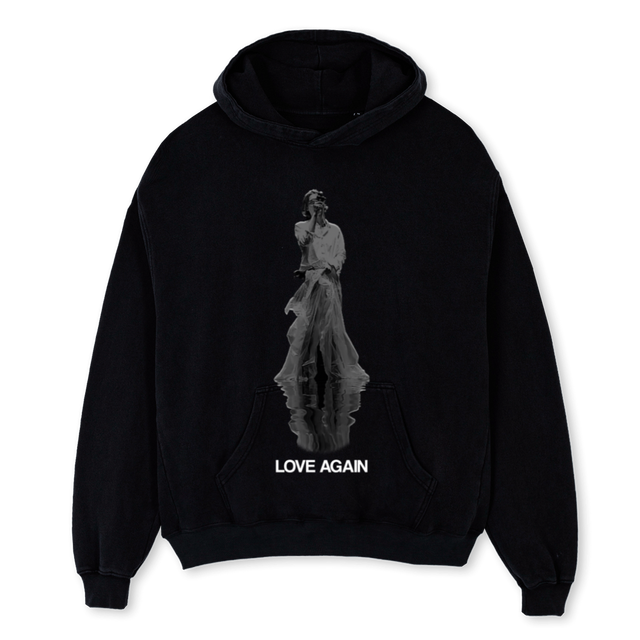 LOVEAGAINHOOD Black Oversized Hoodie.